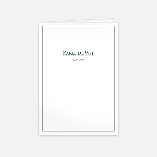  Lortye RK Rouwbrief Blanco met Kader A5